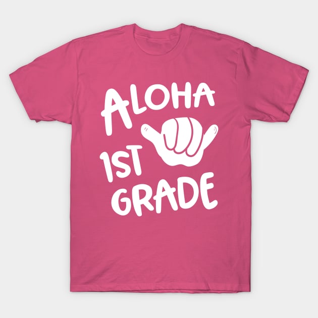 Aloha 1st Grade Back To School Hawaii Shaka T-Shirt by fizzyllama